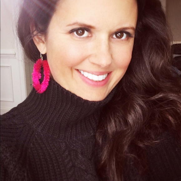 5/$25 Tassel Hoop Earrings in Black - Picture 3 of 3